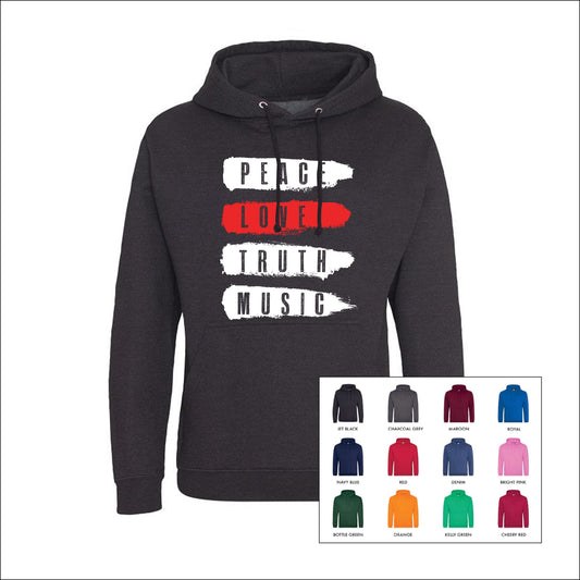 PEACE LOVE TRUTH MUSIC (A) HOODIE