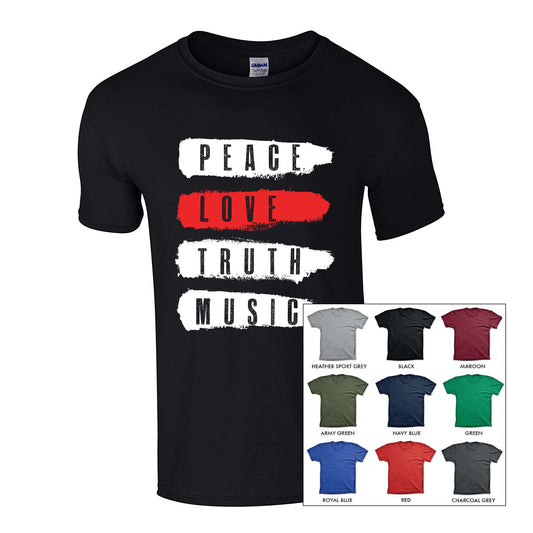 PEACE LOVE TRUTH MUSIC (A) SHORT SLEEVE T-SHIRT
