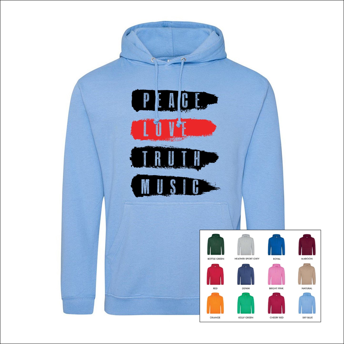 PEACE LOVE TRUTH MUSIC-(B) HOODIE