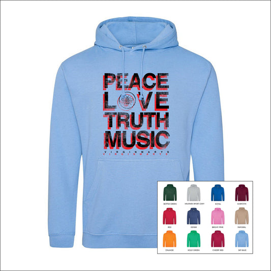 PEACE LOVE TRUTH MUSIC MANCHESTER BEE (B) HOODIE